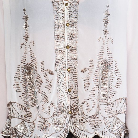 plenty by Tacy Reese embellished blouse size P - Picture 4 of 4